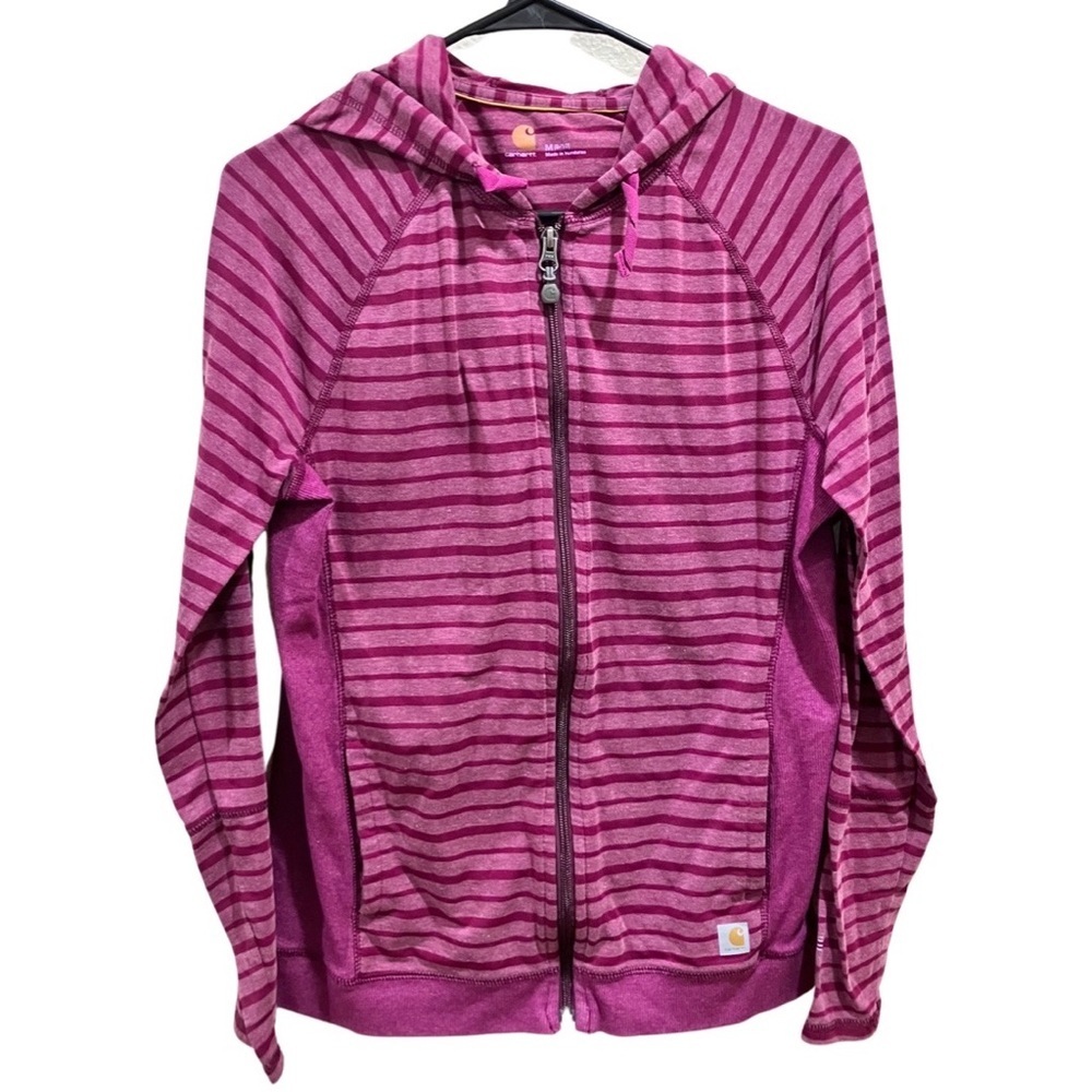 Carhartt Force Full Zip Hooded Jacket Lightweight Pink/Purple Stripe